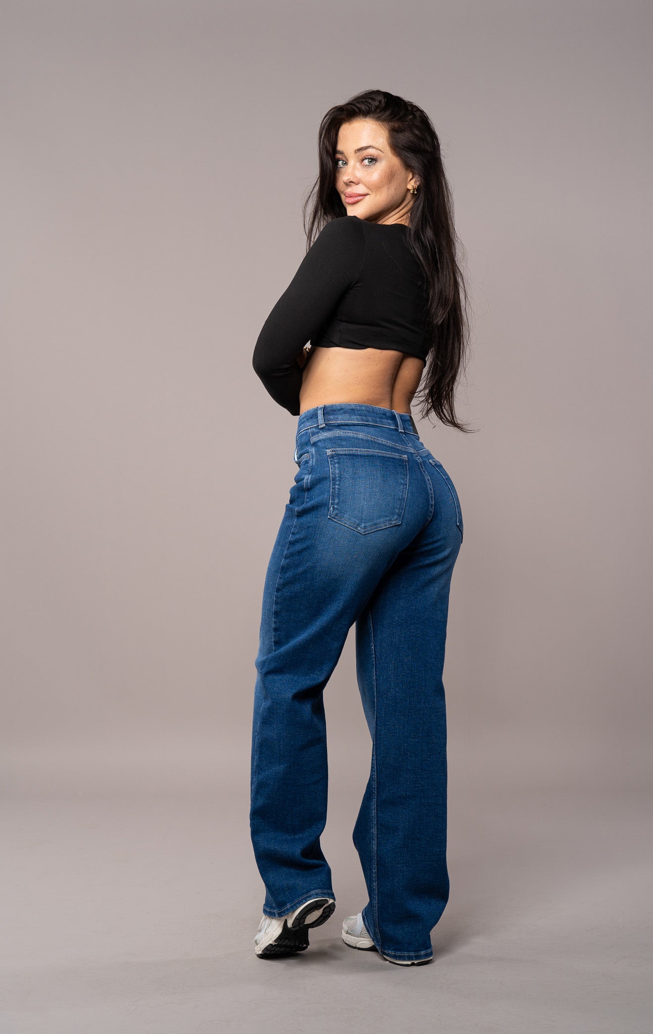 Womens Baggy Fit Jeans - Sapphire Blue