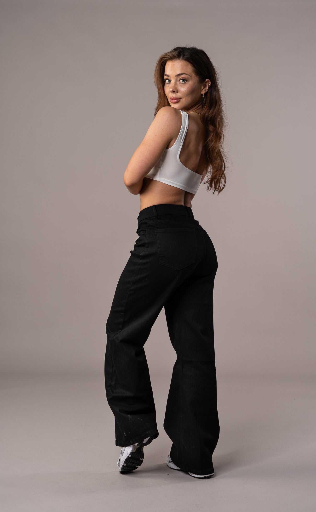 Baggy Fit Jeans für Damen - Schwarz