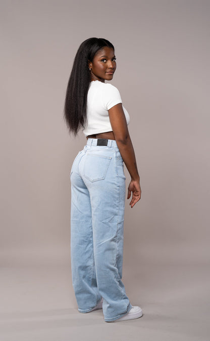 Damen Baggy Fit Jeans - Vintage Blau