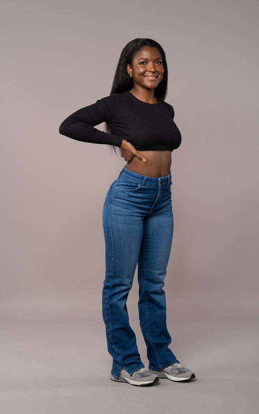 Womens Straight Leg Fit Jeans - Azure Blue