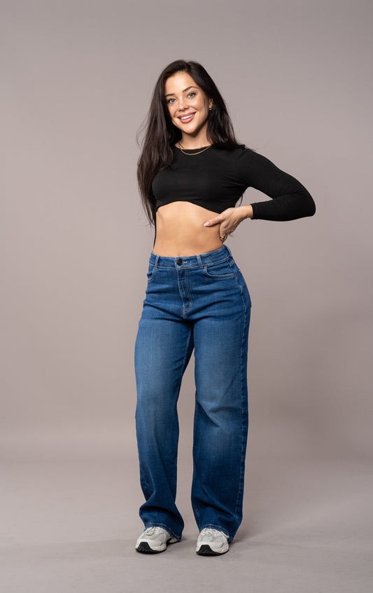Womens Baggy Fit Jeans - Sapphire Blue