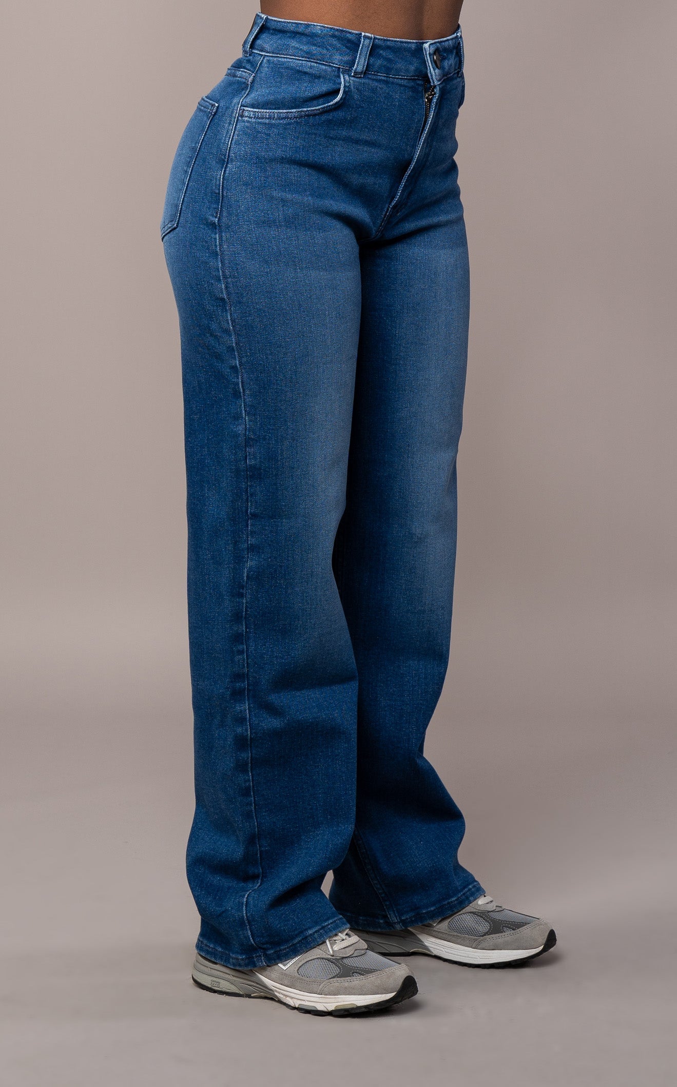 Damen Baggy Fit Jeans - Azurblau
