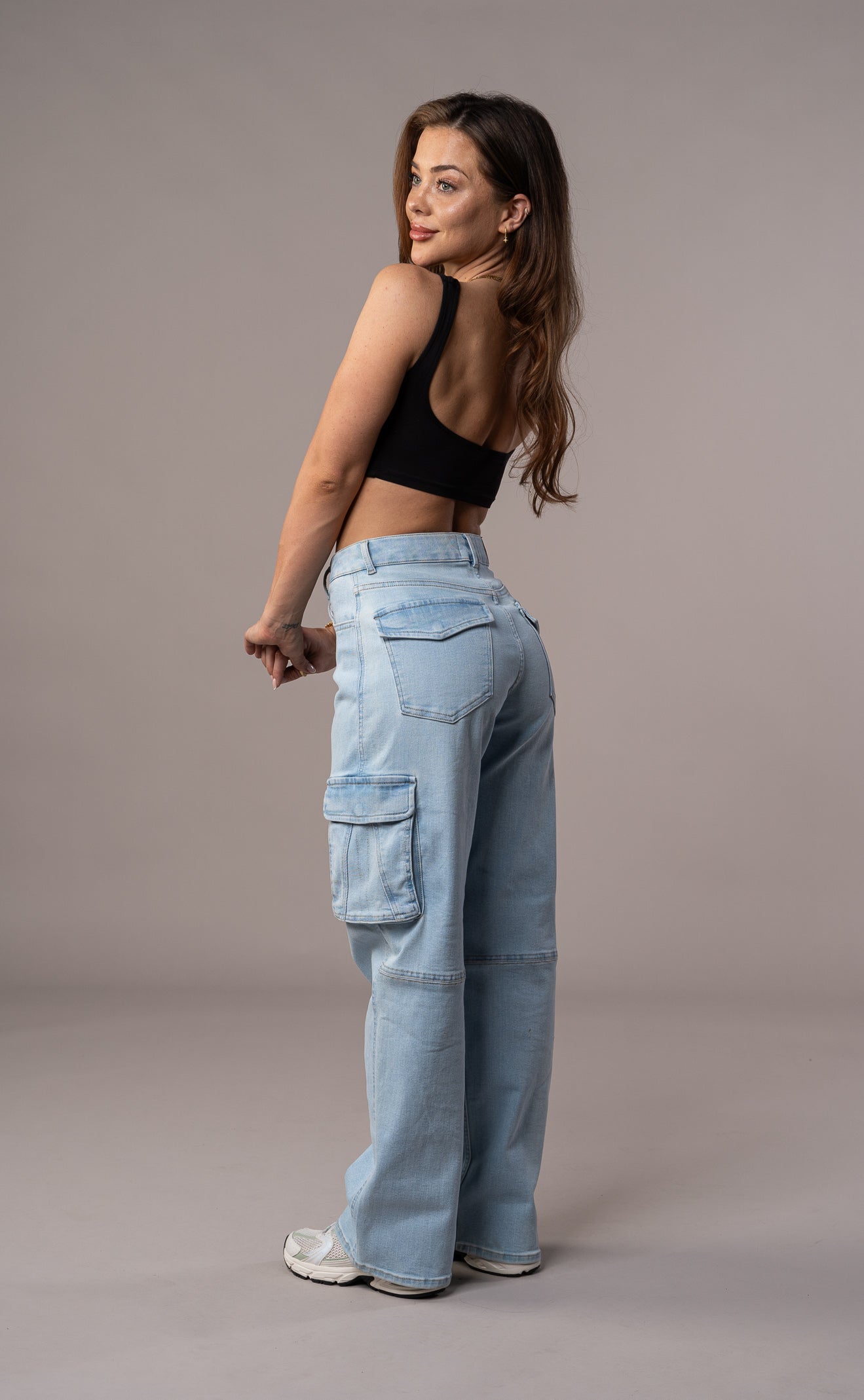 Damen Jeans im Cargo-Fit - Vintage Blau