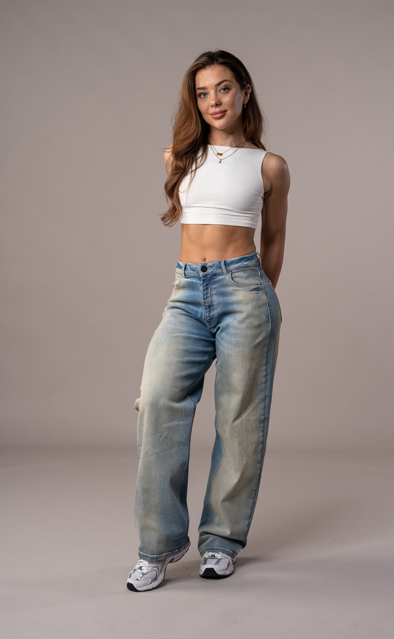 Damen Baggy Fit Jeans - Verzerrtes Blau