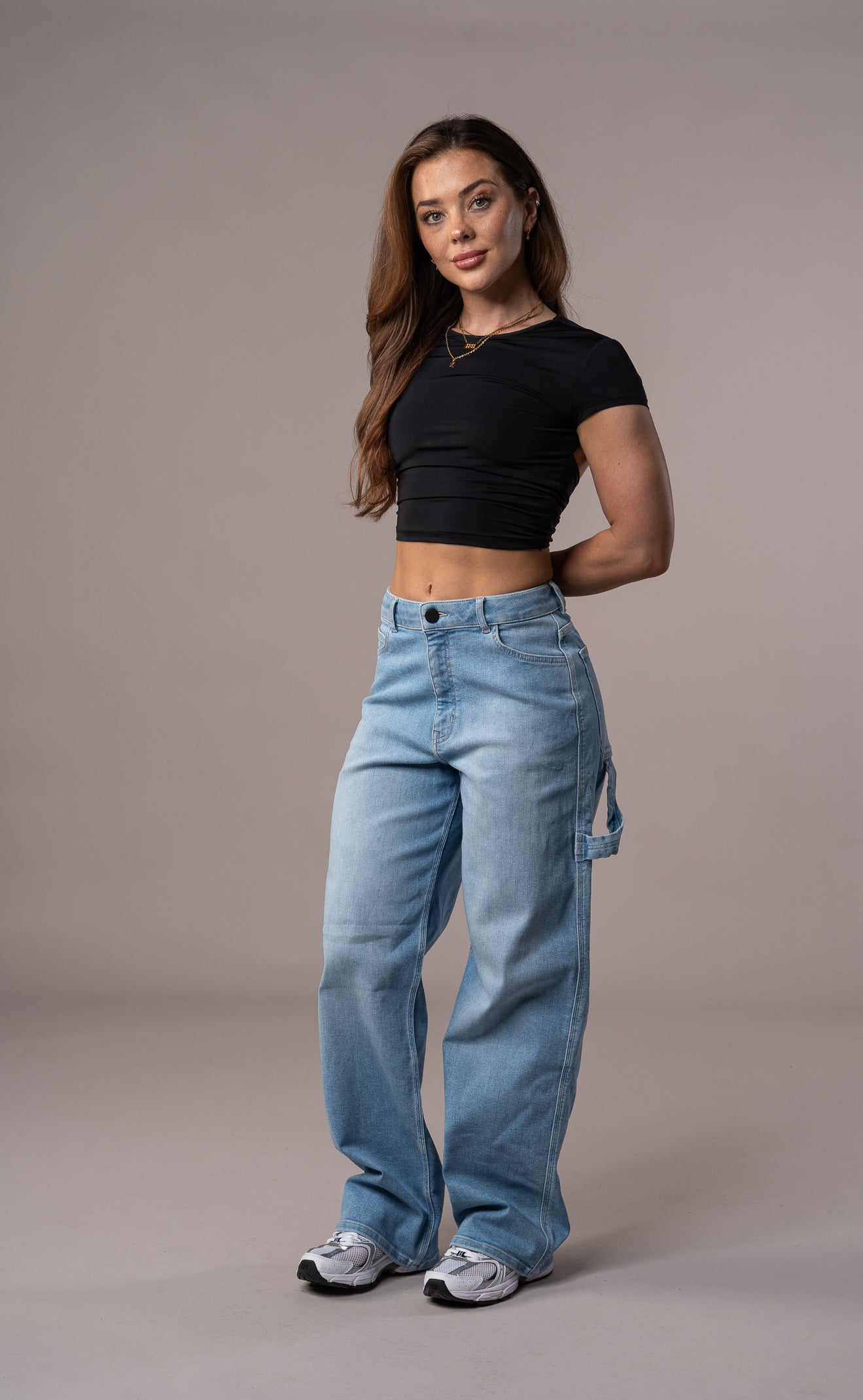 Damen Carpenter Fit Jeans - Arctic Hellblau