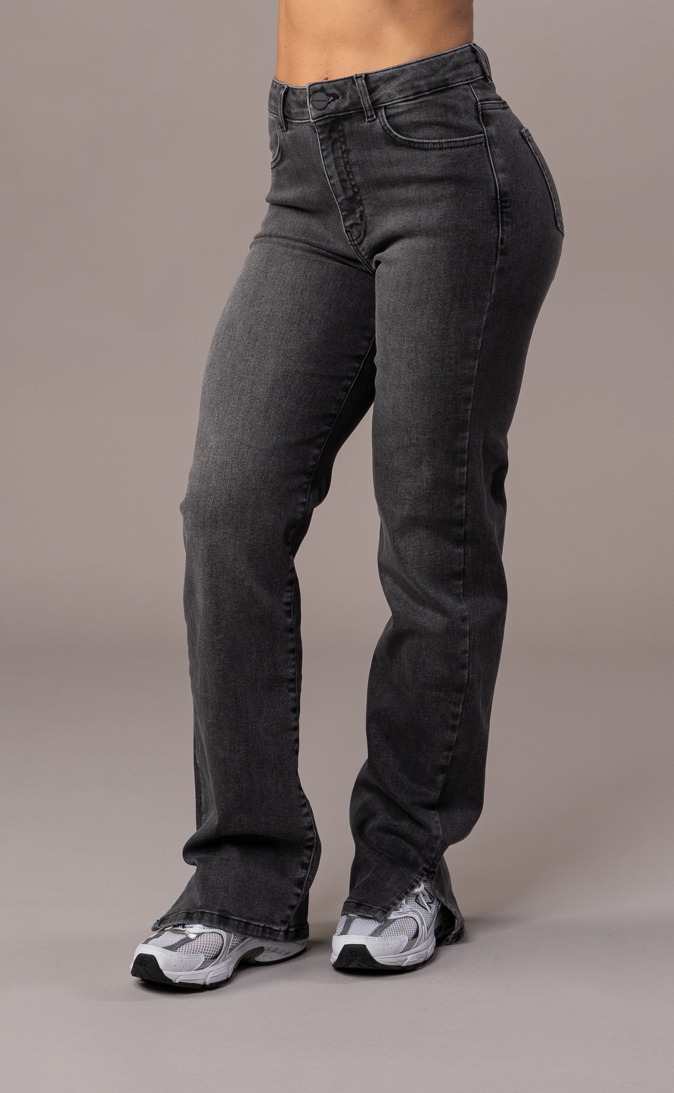 Damen Jeans mit geradem Bein - Grau